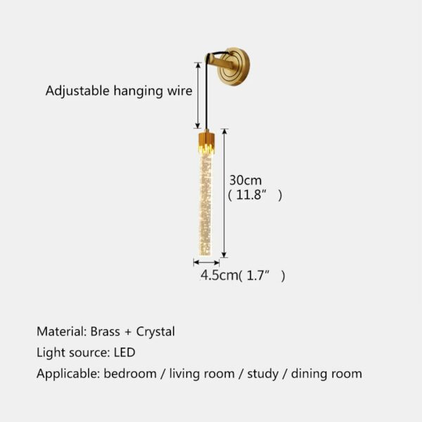 AOSONG Nordic Wall Lamp LED Modern Luxury Vintage Crystal Brass Sconces Light Decor for Home Living Room Bedroom Corridor 6