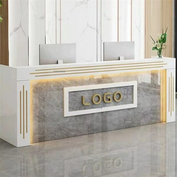 Light Luxury Company Front Desk Modern Reception Desk Multifunctional Furniture Beauty Salon Clothing Store Counter Cash Counter 3