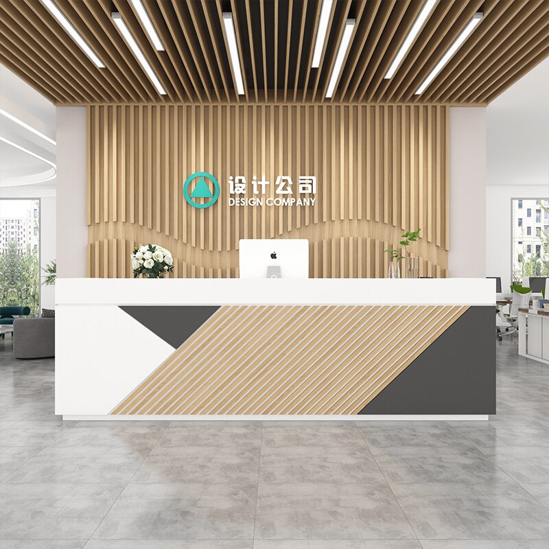 Simple Company Reception Desks Modern Clothing Store Small Bar Table Beauty Salon Cashier Counter Homestay Hotel Reception Table 4