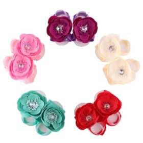 300pairs/lot Floral Baby Girls Foot Cover Flower Fashion Newborn Foot Slippers Elastic Foot Bands Wristband Fashion 2