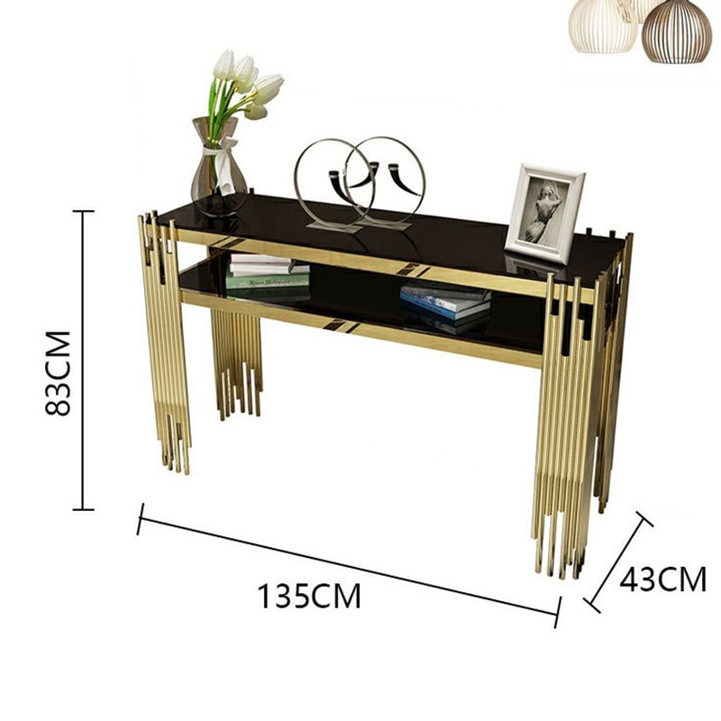 Morden Luxury Marble Surface Stainless Steel Tea Table Simple Living Room Titanium Stainless Steel Large Porch Platform Table 6