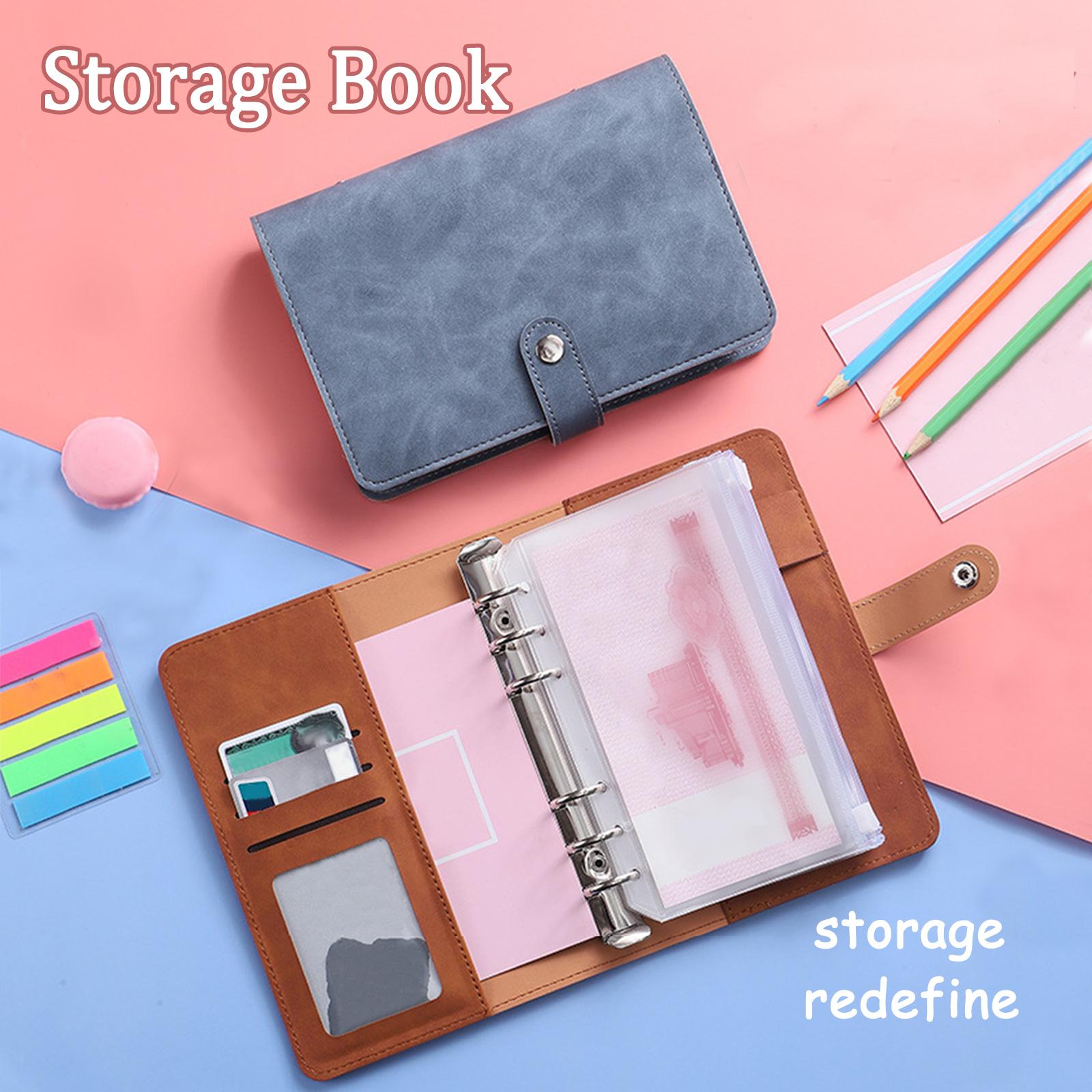 2022 A6 Macaron Color PU Leather Notebook Binder Refillable With 12 Binder Zipper Pockets Bill Change Storage Notebook Stationer 2