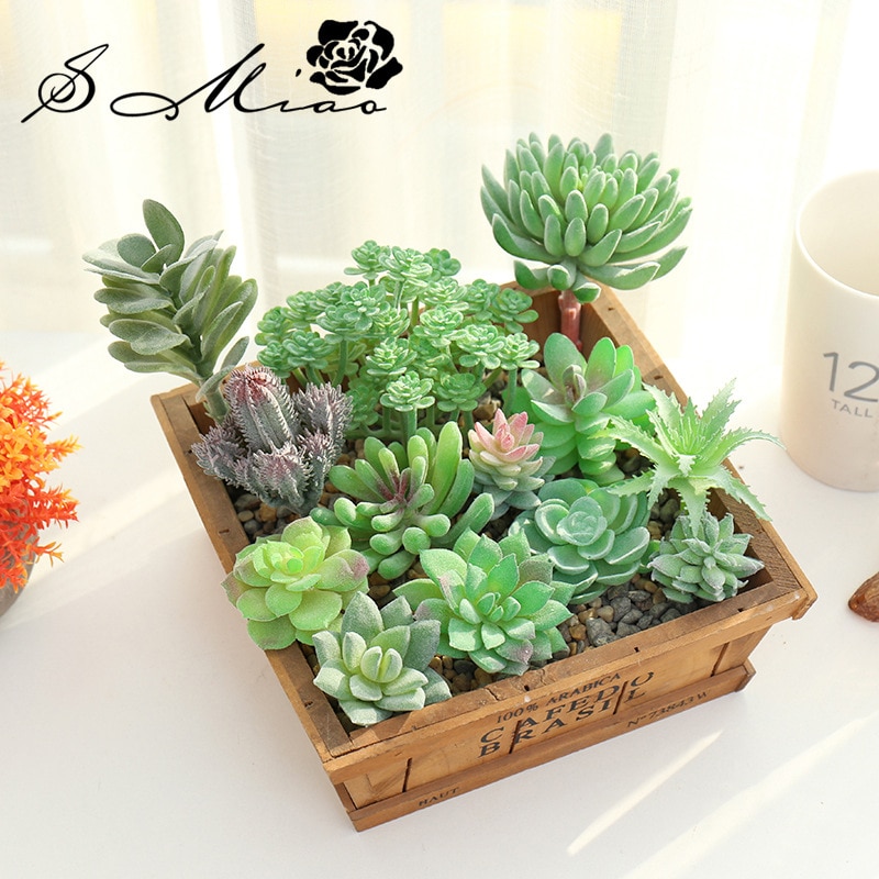 Artificial Succulent Plants Unpotted Decorative Fake Green Landscape Craft Suitable for Different Location In Home Office 1