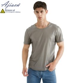 Genuine electromagnetic radiation protective knitted 100% silver fiber men's T-shirt 5g communication EMF shielding T-shirt 1