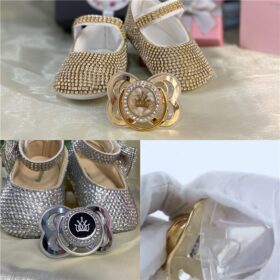 Dollbling Bling Rhinestone Design Hook and Loop Baby Toddler Shoes Fashion Casual Boy Girl Walker Shoes with Sequin Bowknot 3