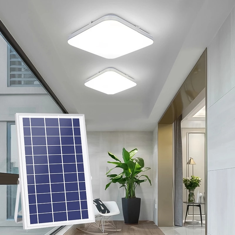 Led Solar Lights Indoor&Lamp Outdoor Home Super Bright Solar Light Solar LED Ceiling Lamp Garden Yard Patio Garage Landscape 2