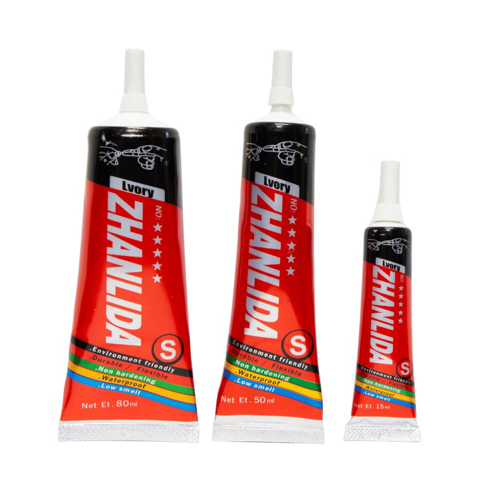 100PCS Zhanlida S Medium Settings 15ML Ivory Contact Adhesive Universal Repair Glue With Precision Applicator Tip 5