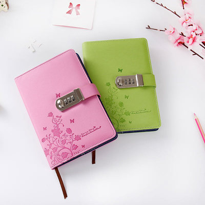 The student diary with a lock password wire-bound notepad office stationery Korean creative sub-notebook 4