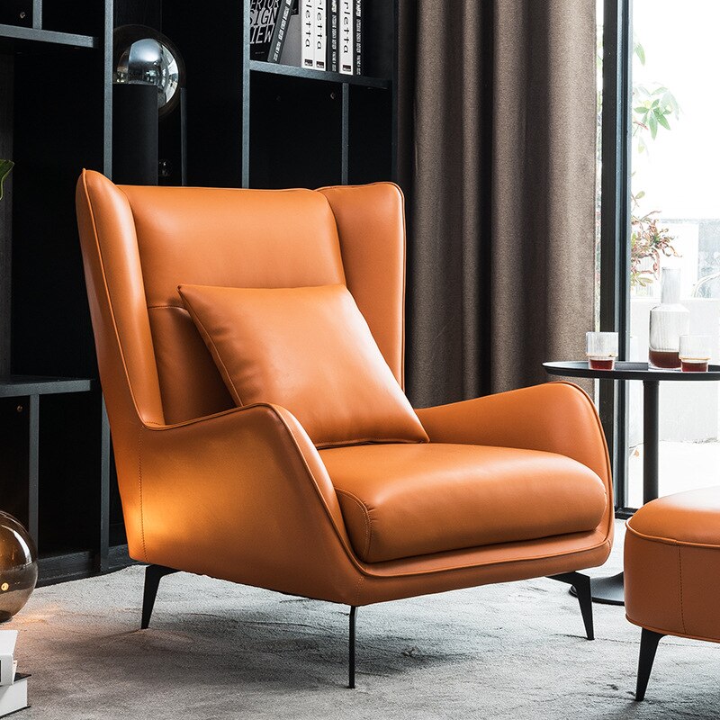Luxury Microfiber Leather Sofa Chair Cosy Single Sofa Italian Minimalist Living Room Leisure Sofa Chair Simple Modern Sofa 3