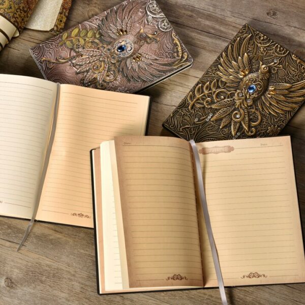 New Design Vintage Gilding phenix Notebook Retro Planner Bronze Book School Supplies Office Culture and Education 5
