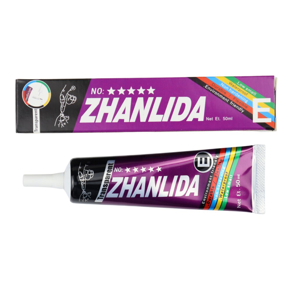30PCS Zhanlida E 50ML Clear Contact DIY Adhesive Universal Repair Glue With Precision Applicator Tip 2