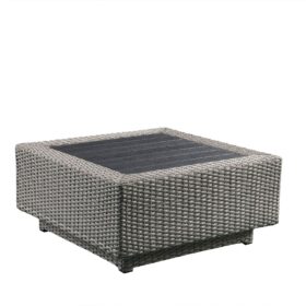 Modern Classic Salena Patio Sectional and Cocktail Table in Beige Fabric Gray Wicker for Garden Yard Home Leisure Furniture 6