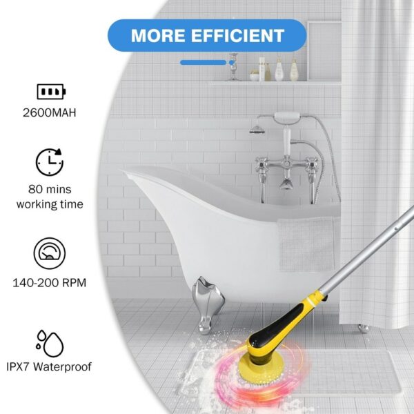 Electric Cleaning Brush Kit Wireless Electric Spin Cleaning Scrubber for Bathroom Tile Gap Floor Tub Shower Kitchen Window 4