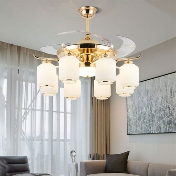 OUTELA Ceiling Fan Light Invisible Luxury Lamp With Remote Control Modern LED Gold For Home Living Room 3