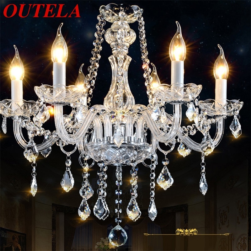 OUTELA European Style Chandelier Lamps LED Candle Pendant Hanging Light Luxury Fixtures for Home Decor Villa Hall 1