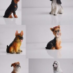 12 Pieces of Mini Dog Resin Crafts Decor Dollhouse Decor Pet Decor Home Decor Accessories 4