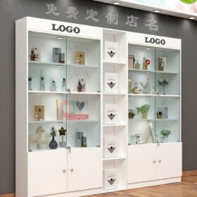 Customized Glass Cabinet with Lock Training Class Gift Display Cabinet Sample Showcase Jewelry Showcase Desk Bookshelf 2