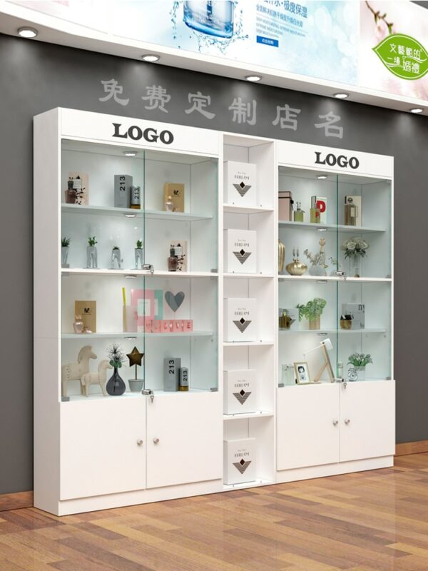 Customized Glass Cabinet with Lock Training Class Gift Display Cabinet Sample Showcase Jewelry Showcase Desk Bookshelf 2
