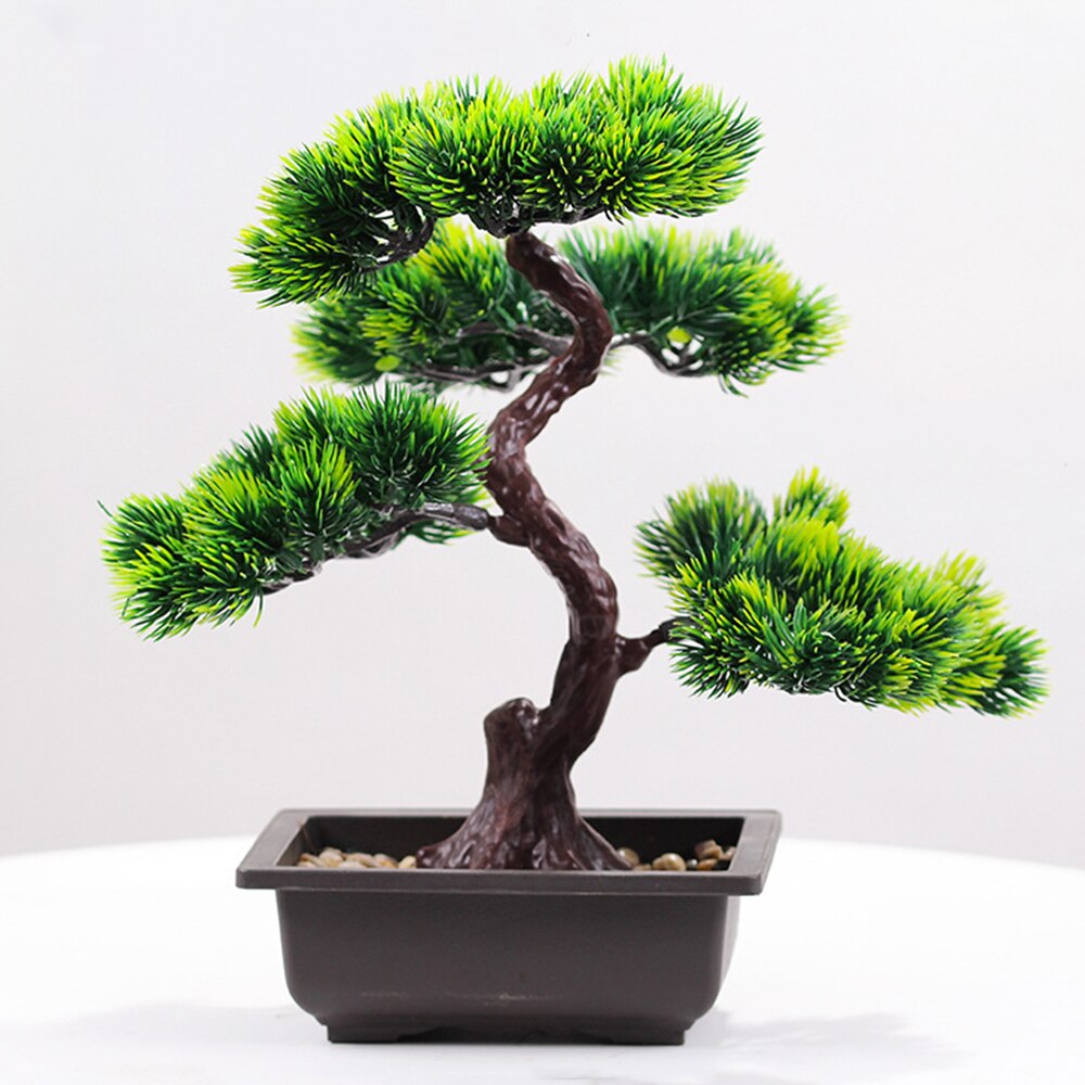 Artificial Plants Beauty Pine Faux Phoenix Pine Tree Potted Plant Lifelike Bonsai Office DIY Decorative Festival Gift Home Decor 5