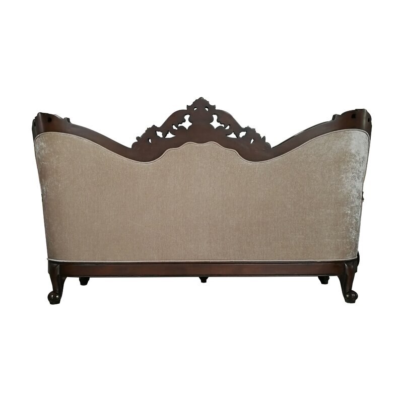 Classic Vintage Home Living Room Furniture Solid Wood Frame Square Arm Sofa 49"H x 85"W x 39"D 3