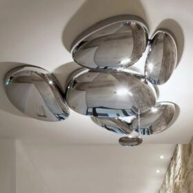 Italian Living Room Water Drop Atmospheric Ceiling Lamp Nordic Designer Style Modern Villa Porch Home Silver Chandelier 3