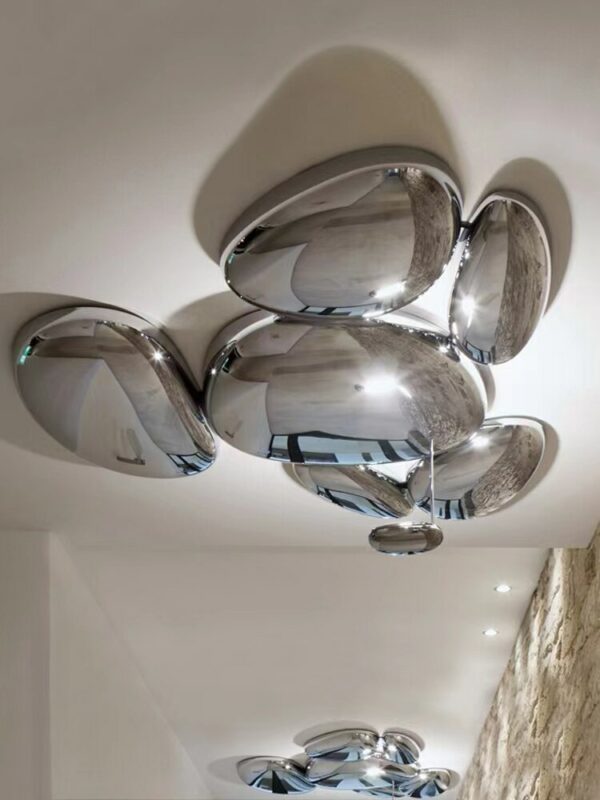 Italian Living Room Water Drop Atmospheric Ceiling Lamp Nordic Designer Style Modern Villa Porch Home Silver Chandelier 3
