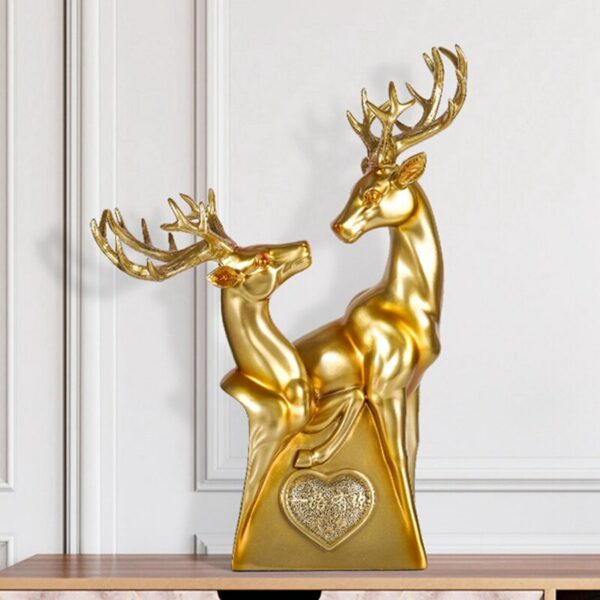 Nordic Golden Deer Resin Decoration Modern Creative Home Living Room Wine Cabinet Entrance Office Decoration 4
