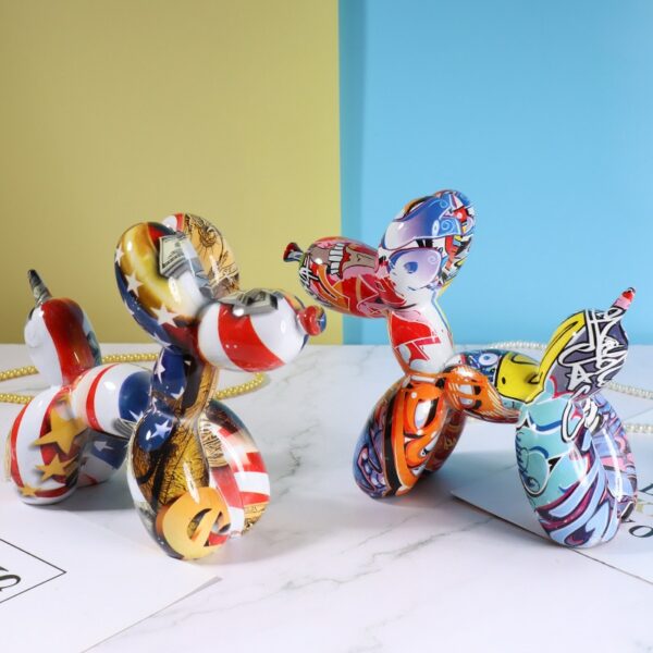American Style Home Accessories Creative Balloon Dog Decorative Miniature Figurines Resin Office Desk Accessories Home Decor 5