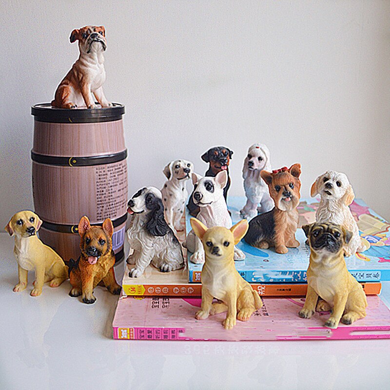 12 Pieces of Mini Dog Resin Crafts Decor Dollhouse Decor Pet Decor Home Decor Accessories 1