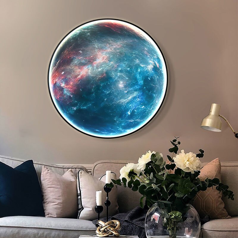 Moon lamp Earth Wall Lamp Modern LED Lights Hanging Painting Night Light Luxury Bedroom Bedside Background Home Decor lustre 4