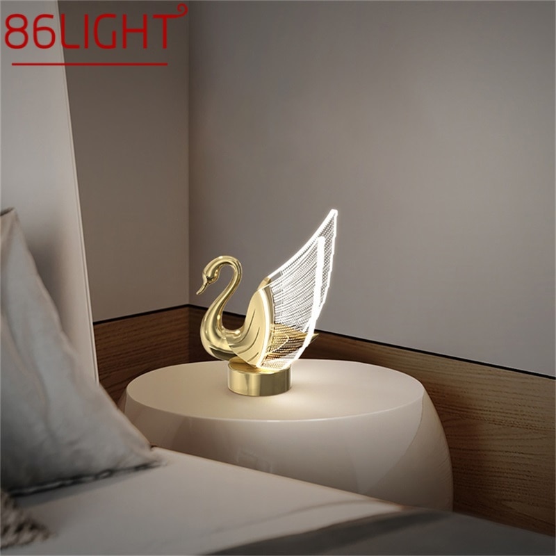 86LIGHT Nordic Creative Swan Table Lamp LED Desk Light for Home Living Room Bedroom Bedside 1