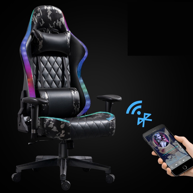 New Fashion Gaming Chair Camouflage PU Leather Computer Chair RGB Gamer Chair High Quality Ergonomic Chair Boys Bedroom Chair 1