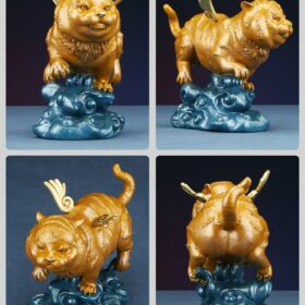 Colorful Copper Tiger Decoration Tiger Year New Chinese Style Home Decoration Living Room Office Gift 3