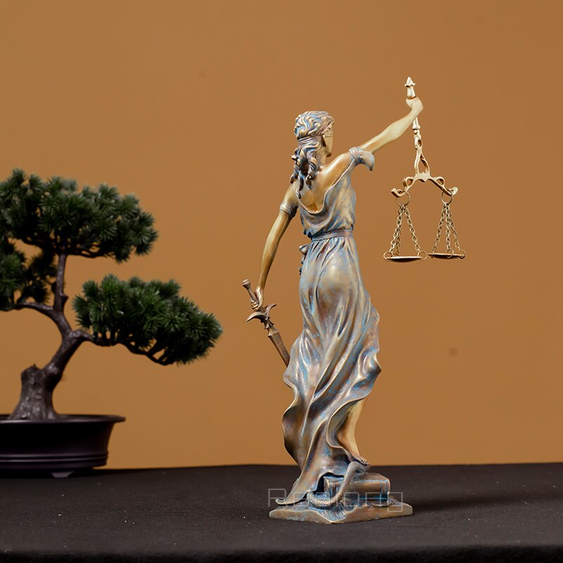 Lady Justice Statue Bronze Lady Justice Sculpture Ancient Greece Myth Lawyer Sculpture For Home Office Decor Ornament Gifts 5