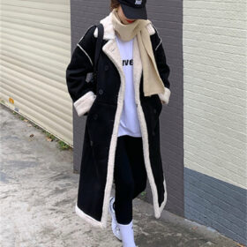 Eotvotee Coffee Faux Fur Coat Winter Long Jacket Women Turn Down Collar Oversized 2022 Korean Fashion Thick Warm Black Outwear 4