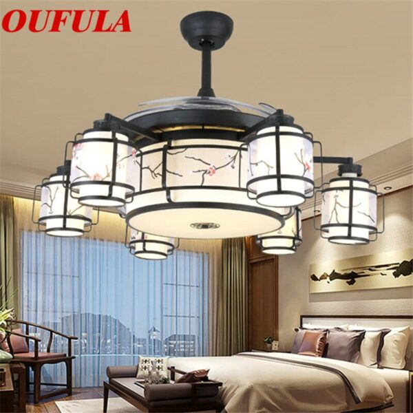 OUTELA Modern Ceiling Fan Lights With Remote Control Invisible Fan Blade Decorative For Home Living Room Bedroom 2