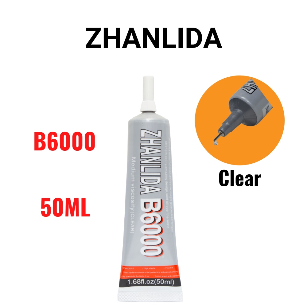 30PCS Zhanlida B6000 50ML Clear Contact Phone Repair Adhesive Multipurpose DIY Glue With Precision Applicator Tip 2