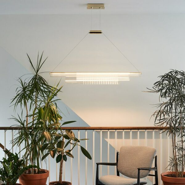 Modern Simple LED Restaurant Bar Down Lamp Light Luxury Nordic Personality Office Front Desk Living Room Model Chandelier 3