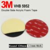 200piece 3M VHB 5952 Heavy Duty Double Sided Adhesive Acrylic Foam Tape Black 120mmx1.1mm Round 1