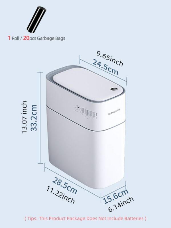 Smart Sensor Trash Can Induction Automatic Suction Bag Garbage Bin Light Kitchen Bedroom Toilet Waterproof Bucket With Lid 5