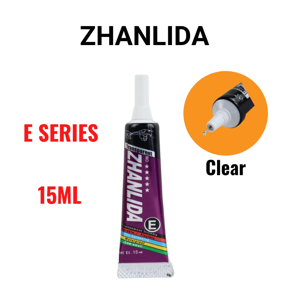 100PCS Zhanlida E 15ML Clear Contact DIY Adhesive Universal Repair Glue With Precision Applicator Tip 2