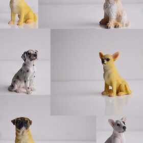12 Pieces of Mini Dog Resin Crafts Decor Dollhouse Decor Pet Decor Home Decor Accessories 5