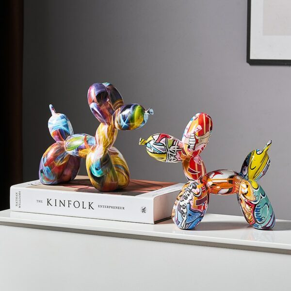 American Style Home Accessories Creative Balloon Dog Decorative Miniature Figurines Resin Office Desk Accessories Home Decor 1