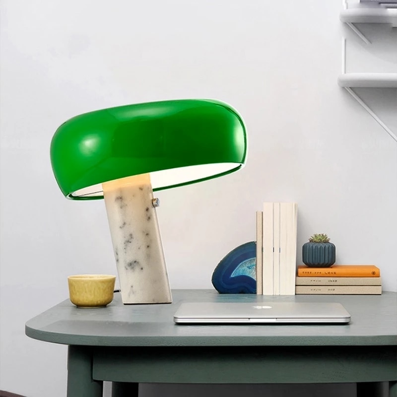 Mushroon Table Lamp Marble Kid Study LED Desk Light Household Black Night Bedside Living Bedroom Decorative Book Reading Light 1