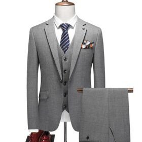 (Jacket+Vest+Pants) 2022 Male Suits Blazers Slim Business Formal Dress Waistcoat Groom Man Suits Office Set Thin Blazer Coat 4XL 2
