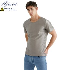 Genuine electromagnetic radiation protective knitted 100% silver fiber men's T-shirt 5g communication EMF shielding T-shirt 3