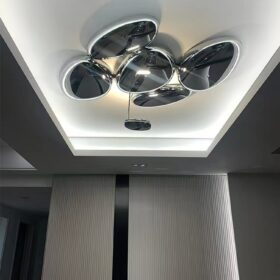 Italian Living Room Water Drop Atmospheric Ceiling Lamp Nordic Designer Style Modern Villa Porch Home Silver Chandelier 4