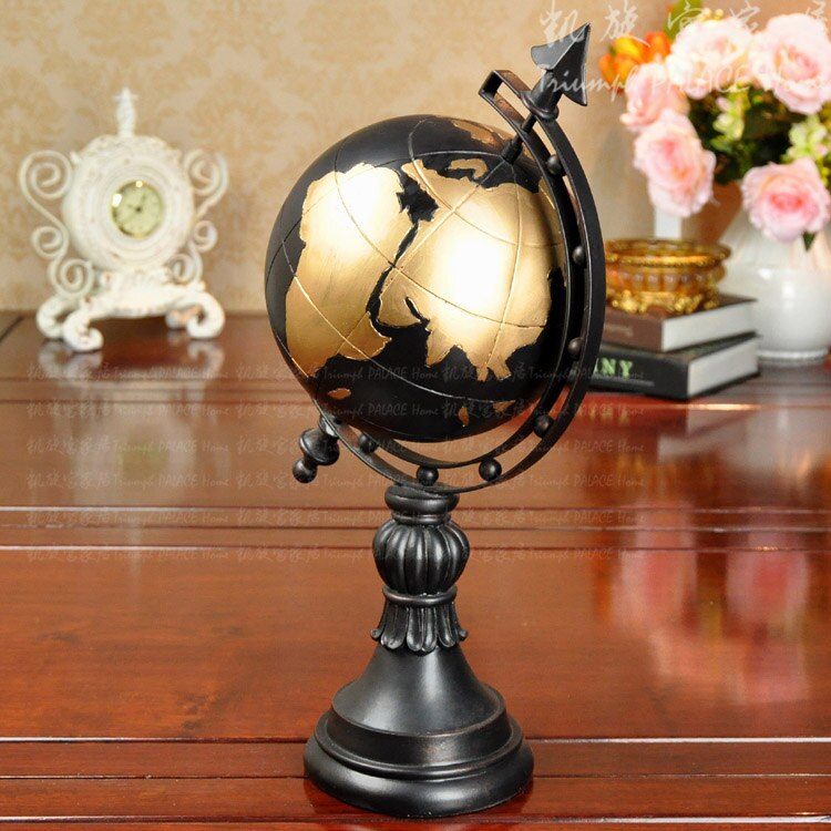 Fashion vintage globe resin decoration home accessories resin craft decoration globe decor home decoration table globe 1