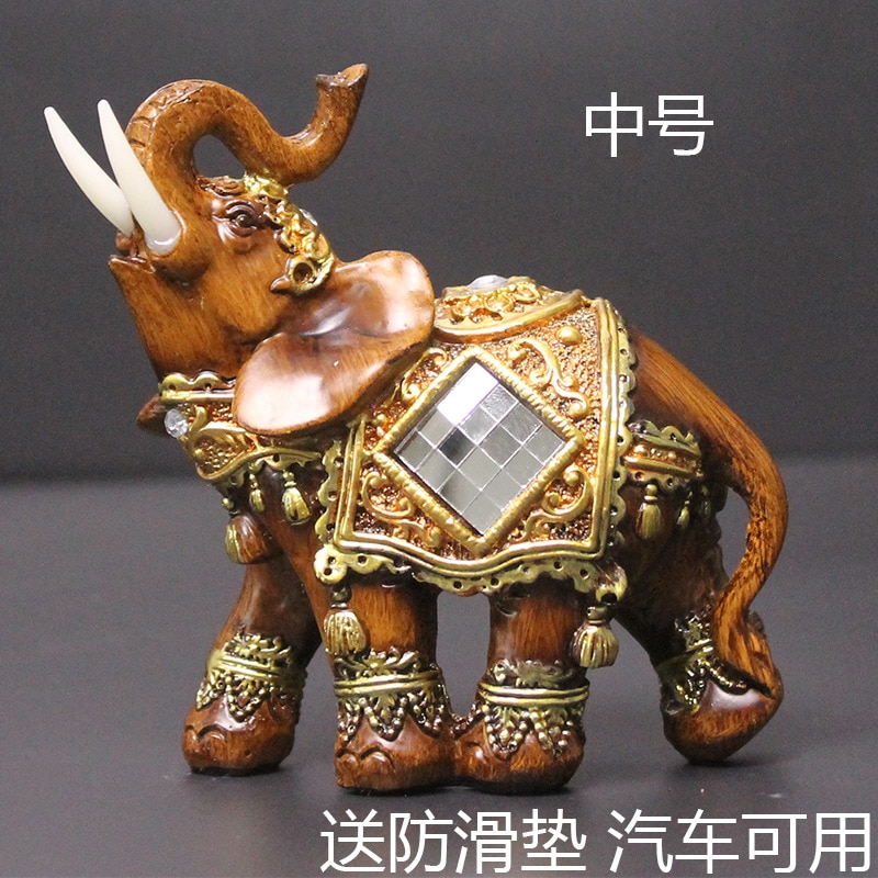 Elephant Statue, Lucky Feng Shui Green Elephant Sculpture Wealth Figurine for Home Office Decoration Gift 6