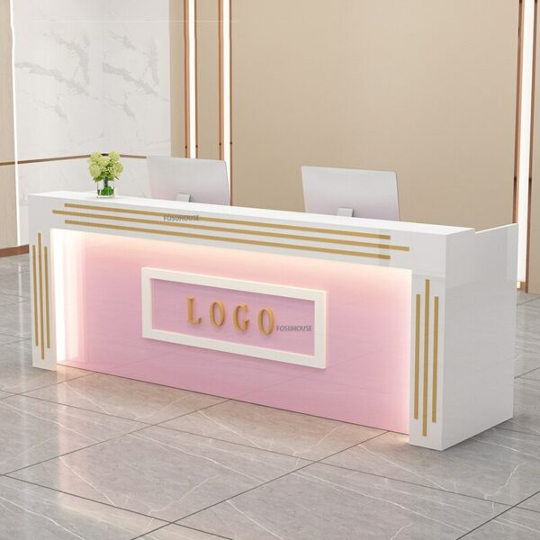 Light Luxury Company Front Desk Modern Reception Desk Multifunctional Furniture Beauty Salon Clothing Store Counter Cash Counter 4
